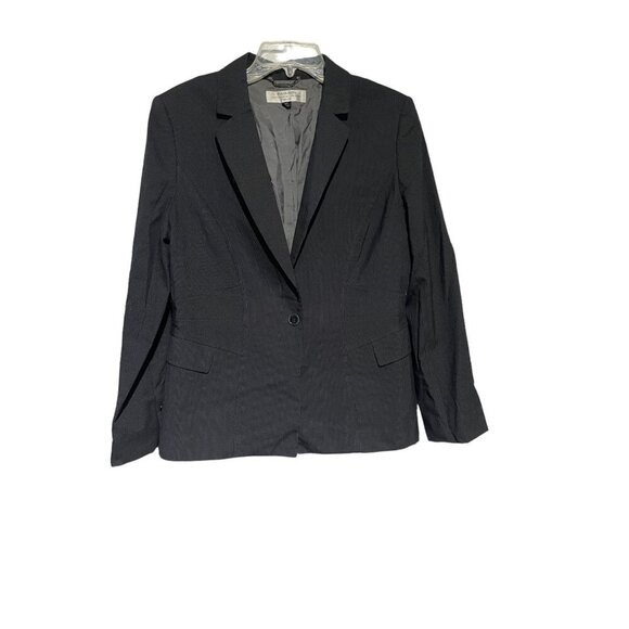 Tahari Arthur Levine Women's Jacket Blazer Classic Gray/ Black Classic  Size 12P - Picture 1 of 5